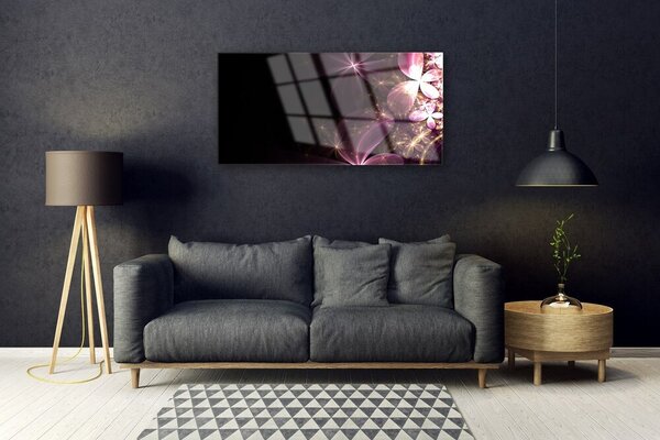 Quadro vetro Arte astratta dei fiori 100x50 cm 2 appendini