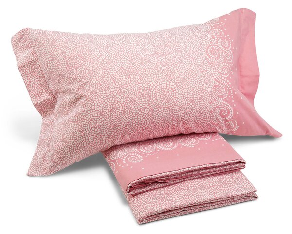 Completo Lenzuola In Cotone Losanna Matrimoniale Caleffi Non Specificato Rosa Caleffi