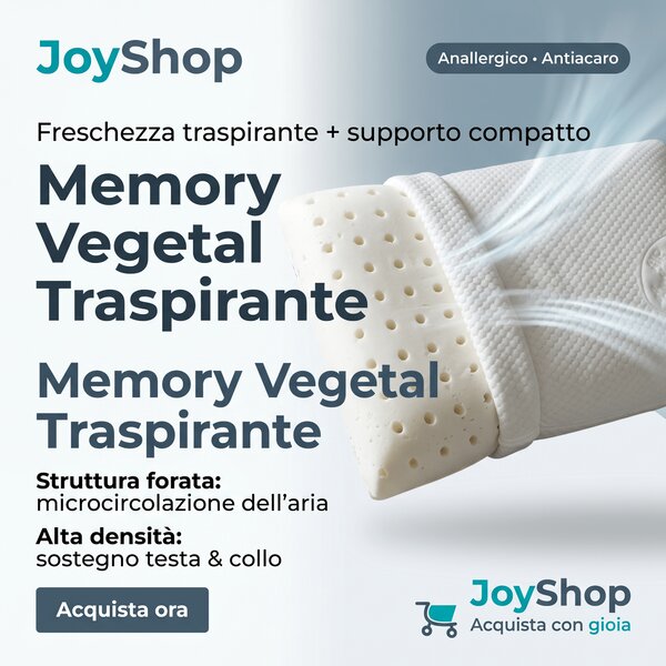Coppia Cuscini Memory Vegetal – Alta Qualità, Altezze a Scelta, Cotone Sfoderabile Altezza 10 cm