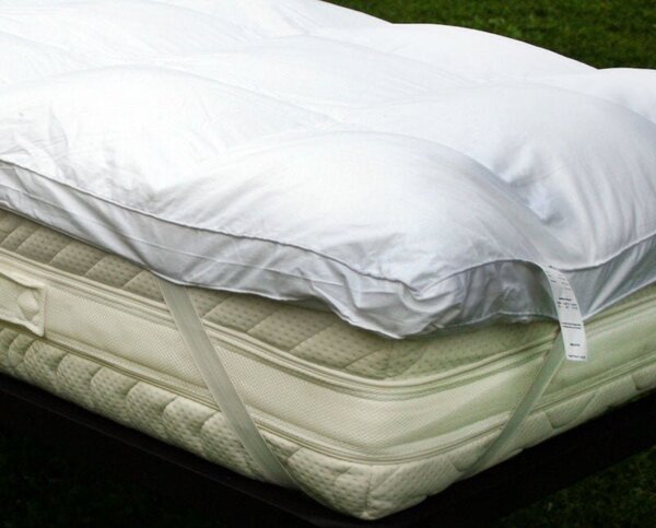 Topper correggi materasso termoregolatore in piuma oca 20% Piumino 80% Piumetta 600 GR/MQ 160x200 cm 160x200