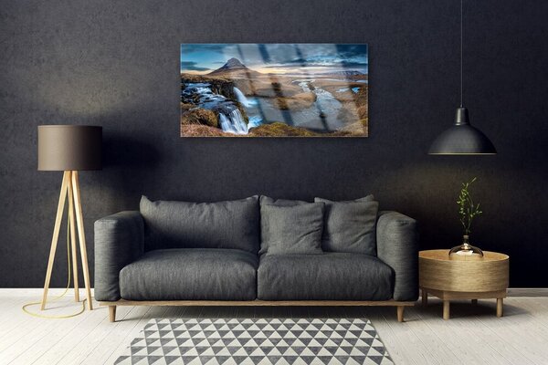 Quadro in vetro Cascata fiume paesaggio 100x50 cm 2 appendini