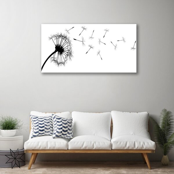 Quadro in vetro Dente di leone Fiore di dente di leone 100x50 cm 2 appendini