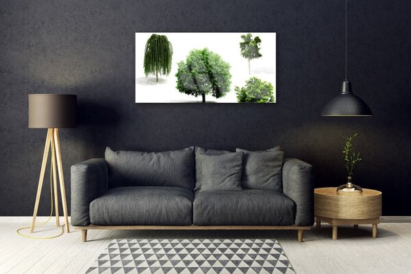 Quadro su vetro Alberi Natura 100x50 cm 2 appendini