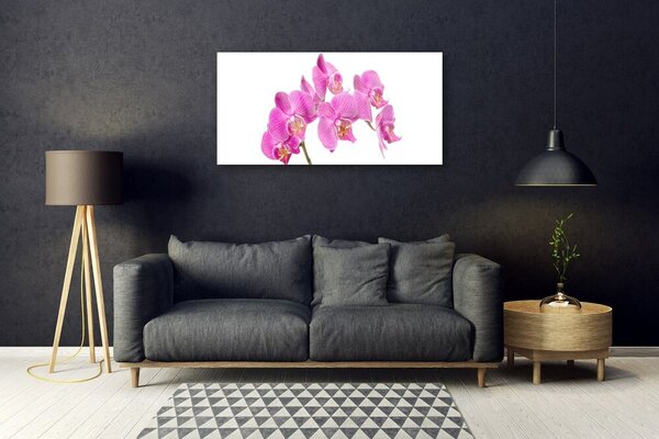 Quadro su vetro Orchidea Fiori della natura 100x50 cm 2 appendini