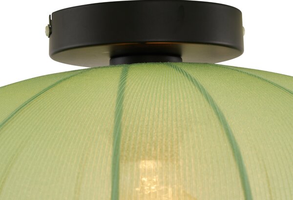 Lampada da soffitto Japandi verde con paralume in tessuto - Bida