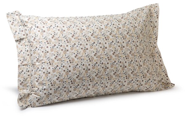 Coppia Federe In Cotone Provenza Standard Caleffi Floreale Naturale Caleffi