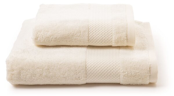 Asciugamano Con Ospite In Cotone Bamboo Standard Primanatura Tinta Unita Panna Caleffi