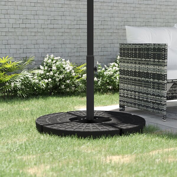 Outsunny Base per Ombrellone a Croce in Acciaio con Vite Laterale, 100x100x75 cm, Nero