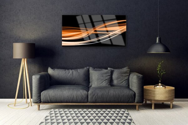 Quadro su vetro Arte delle onde astratte 100x50 cm 2 appendini