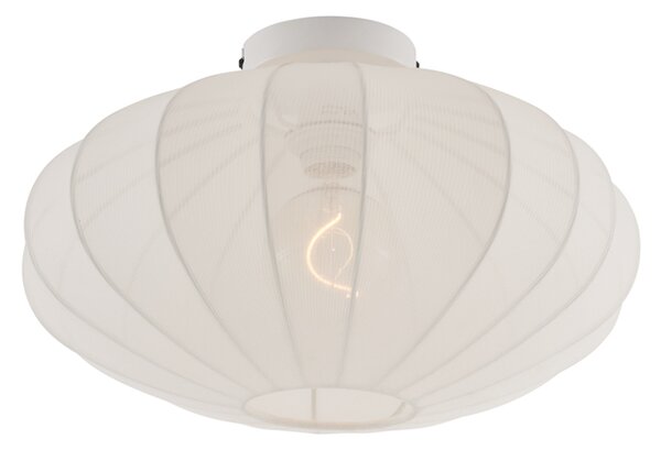 Lampada da soffitto Japandi bianca con paralume in tessuto - Bida