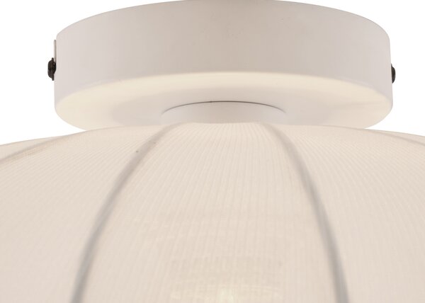 Lampada da soffitto Japandi bianca con paralume in tessuto - Bida