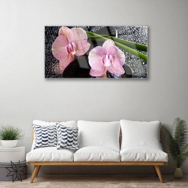 Quadro in vetro Fiori Orchidea Orchidea Zen 100x50 cm 2 appendini