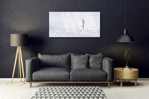 Quadro in vetro Bucaneve d'inverno 100x50 cm 2 appendini