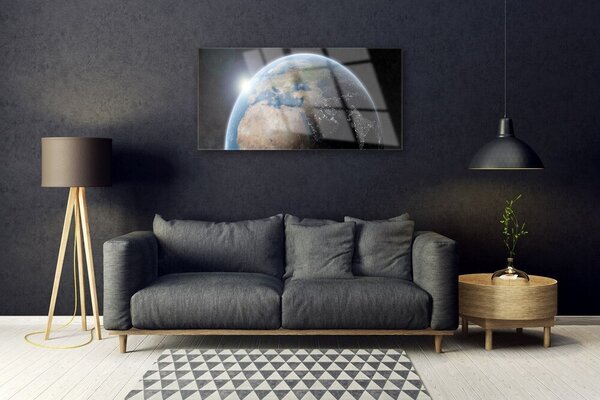 Quadro in vetro Pianeta Terra Universo 100x50 cm 2 appendini