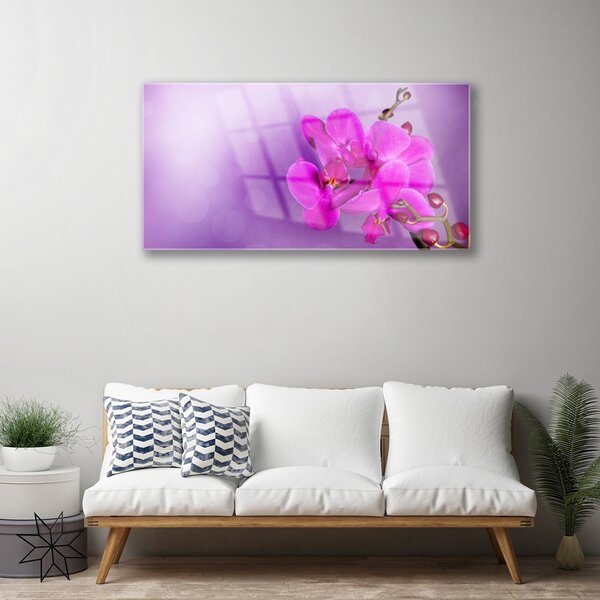 Quadro su vetro Fiori Petali Orchidea 100x50 cm 2 appendini
