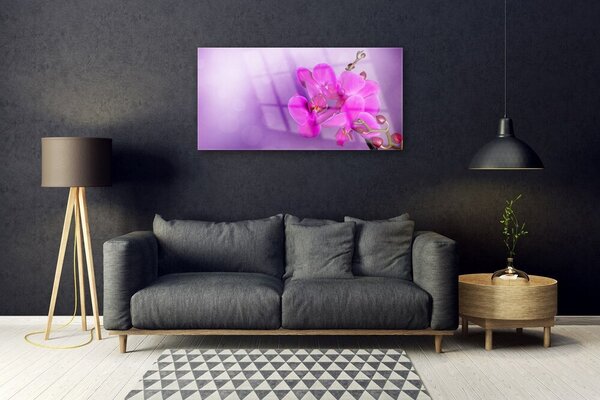 Quadro su vetro Fiori Petali Orchidea 100x50 cm 2 appendini