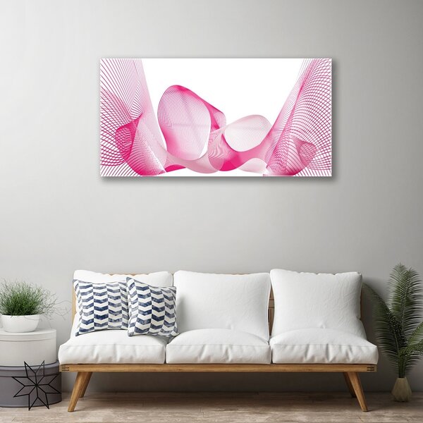 Quadro vetro Linee astratte Onde Arte 100x50 cm 2 appendini