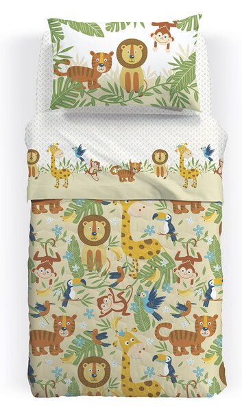 Copriletto Trapuntato In Cotone Tropical Singolo Caleffi Kids Ragazzo Naturale Caleffi