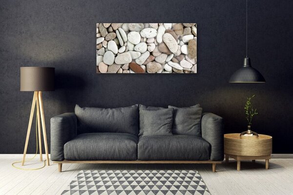 Quadro in vetro Pietre Ciottoli decorativi 100x50 cm 2 appendini