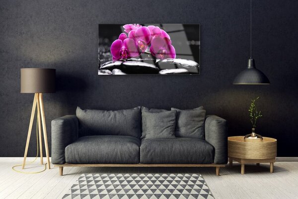 Quadro vetro Orchidea Spa Pietre Zen 100x50 cm 2 appendini