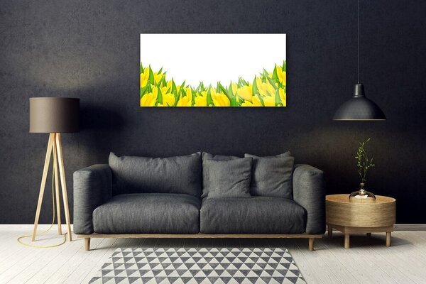 Quadro in vetro Natura fiori Tulipani 100x50 cm 2 appendini