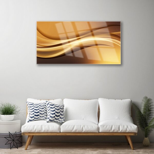 Quadro di vetro Arte delle onde astratte 100x50 cm 2 appendini