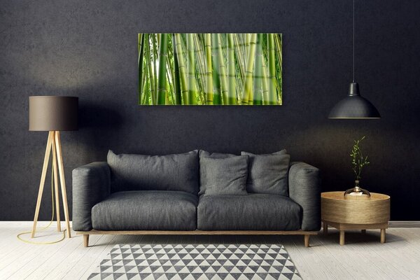 Quadro di vetro Foresta di bambù Germogli di bambù 100x50 cm 2 appendini