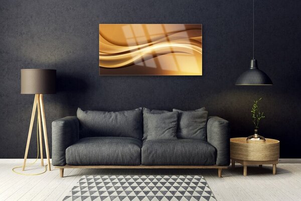 Quadro di vetro Arte delle onde astratte 100x50 cm 2 appendini