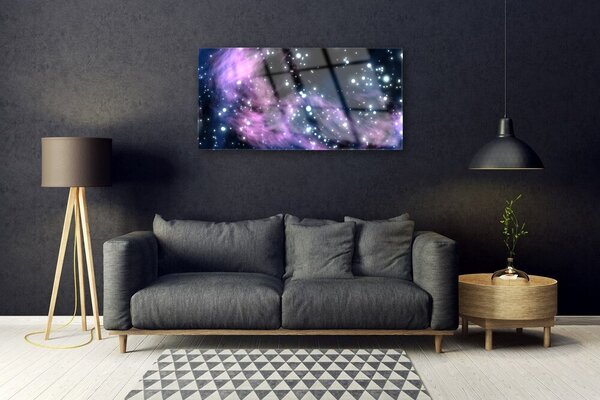 Quadro in vetro Astrazione Arte del cosmo 100x50 cm 2 appendini