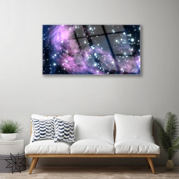 Quadro in vetro Astrazione Arte del cosmo 100x50 cm 2 appendini