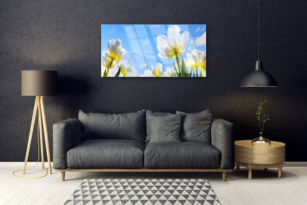 Quadro su vetro Piante Fiori Tulipani 100x50 cm 2 appendini