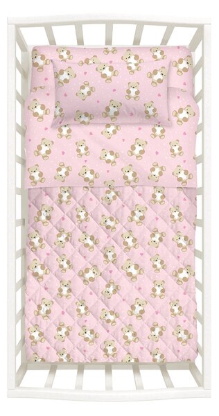 Copriletto Trapuntato In Cotone Orsacchiotti Baby Caleffi Kids Non Specificato Rosa Caleffi