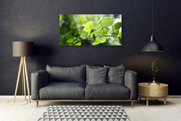 Quadro di vetro Rami Foglie Natura Albero 100x50 cm 2 appendini