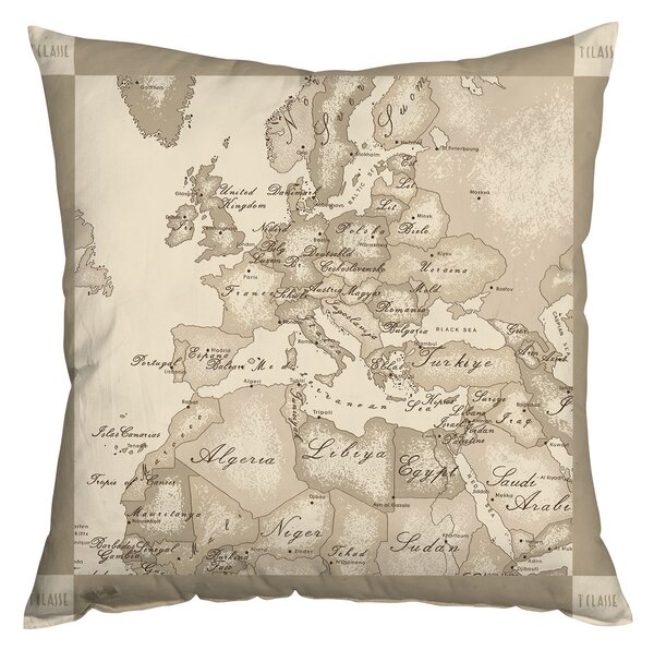 Cuscino D'arredo In Raso Di Cotone Geo Safari CM. 50X50 Alviero Martini 1A Classe Geo Caleffi