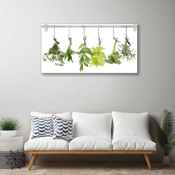 Quadro su vetro Le erbe di Nature's Leaves 100x50 cm 2 appendini