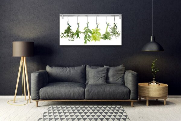Quadro su vetro Le erbe di Nature's Leaves 100x50 cm 2 appendini