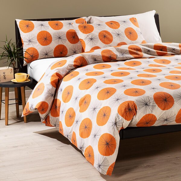 Copripiumino Con Federe In Cotone Kioto Matrimoniale Caleffi Viva La Notte Arancio Caleffi