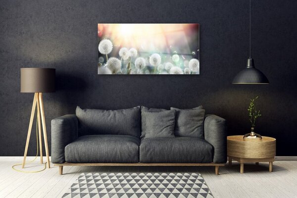 Quadro vetro Soffiatori Fiori di natura 100x50 cm 2 appendini