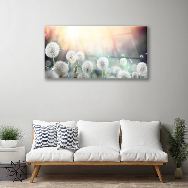 Quadro vetro Soffiatori Fiori di natura 100x50 cm 2 appendini