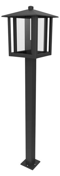 Paletto da Giardino Nero 80cm Acciaio INOX, Base E27 - Serie PILLAR Colore Nero