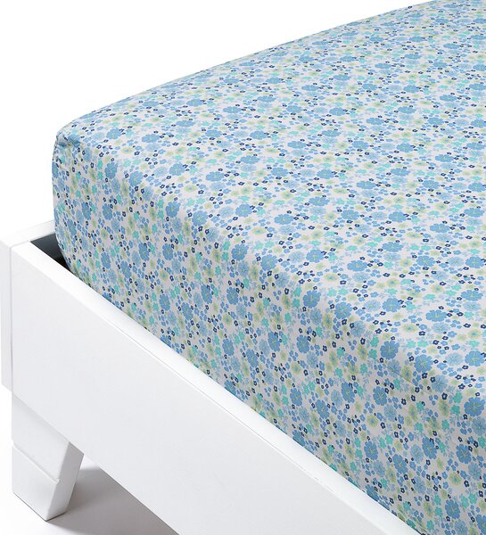 Lenzuolo Inferiore In Cotone Provenza Singolo Caleffi Geometrico Blu Caleffi