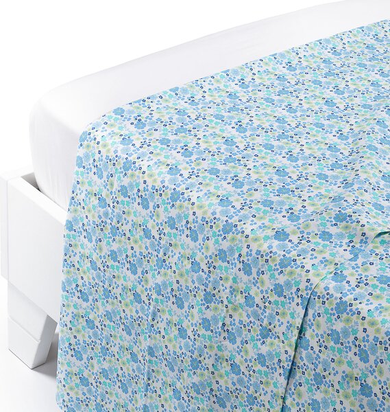 Lenzuolo Superiore In Cotone Provenza Singolo Caleffi Geometrico Blu Caleffi