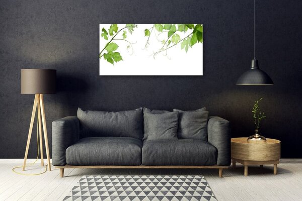 Quadro su vetro Rami Foglie Natura Fiori 100x50 cm 2 appendini
