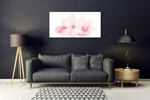Quadro vetro Fiori di petali Pianta naturale 100x50 cm 2 appendini