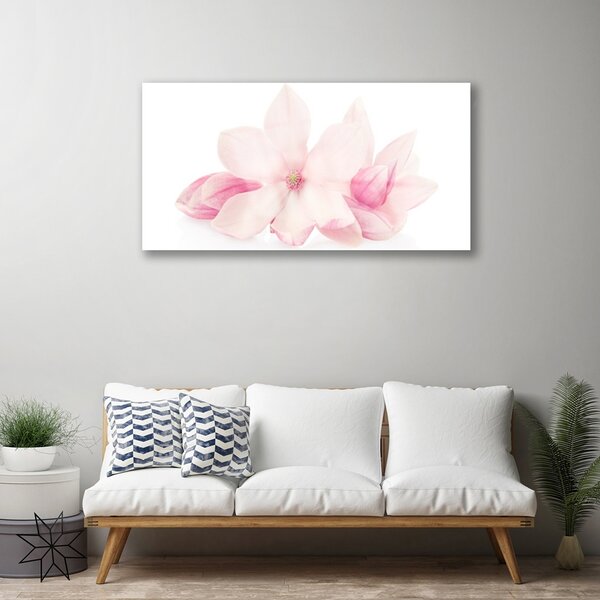 Quadro vetro Fiori di petali Pianta naturale 100x50 cm 2 appendini