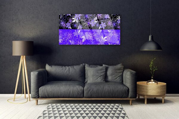 Quadro su vetro Modelli astratti Fiori Arte 100x50 cm 2 appendini