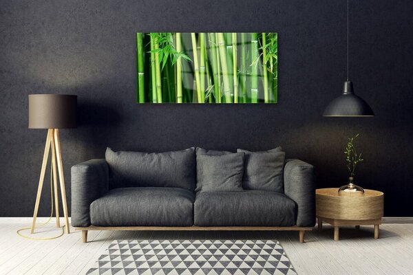 Quadro di vetro Foresta di bambù Natura bambù 100x50 cm 2 appendini