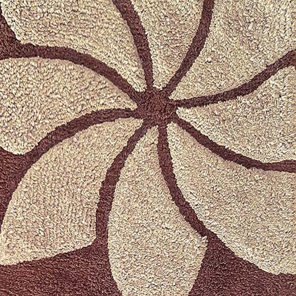 Tappeto arredo bagno Loto in cotone con fiori in rilievo 50X80 Caffè