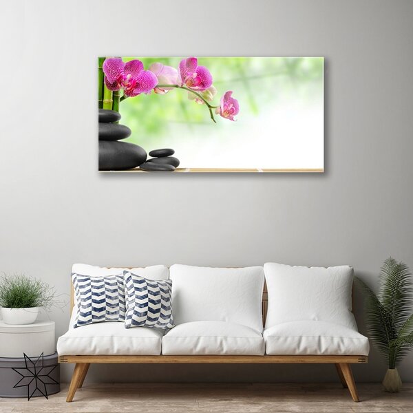 Quadro su vetro Kamie Zen Spa Germogli di bambù 100x50 cm 2 appendini