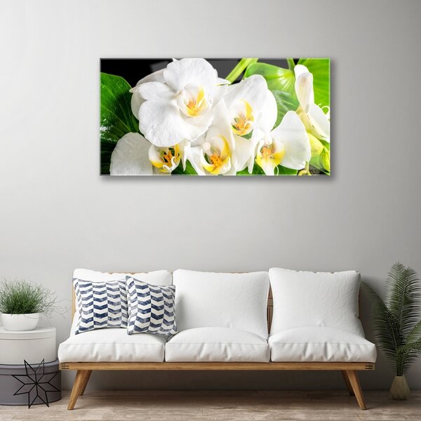 Quadro in vetro Orchidea Fiori della natura 100x50 cm 2 appendini